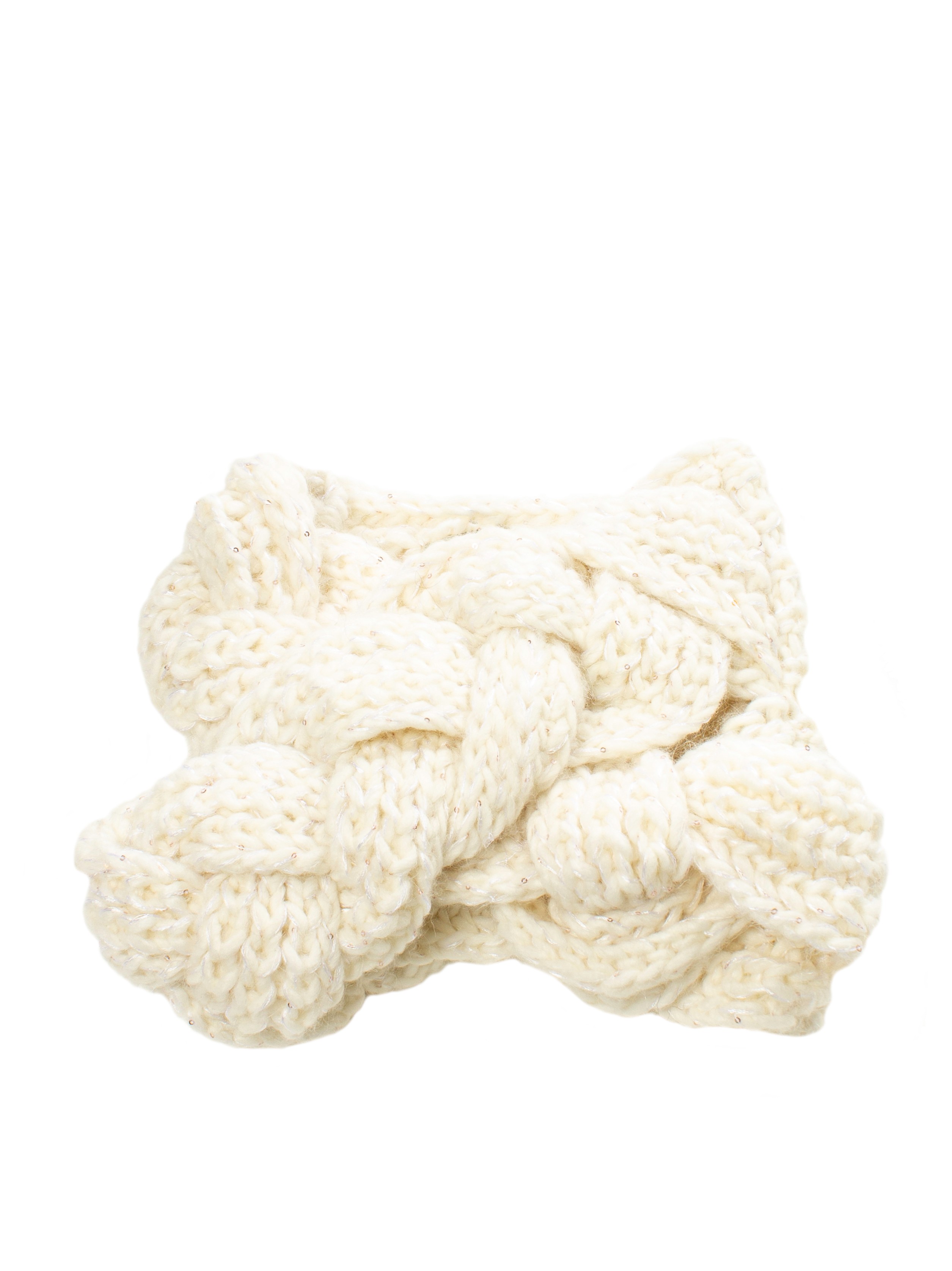 COLLO C/ 2 TRECCE MAGLIERIA CON PAILLETTES 15%AL 15%LA 10%VI 60%ACR MADE IN IT